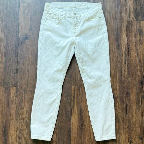 7 For All Mankind White Cropped Low Rise Jeans Women’s Size 29 - Picture 2 of 9